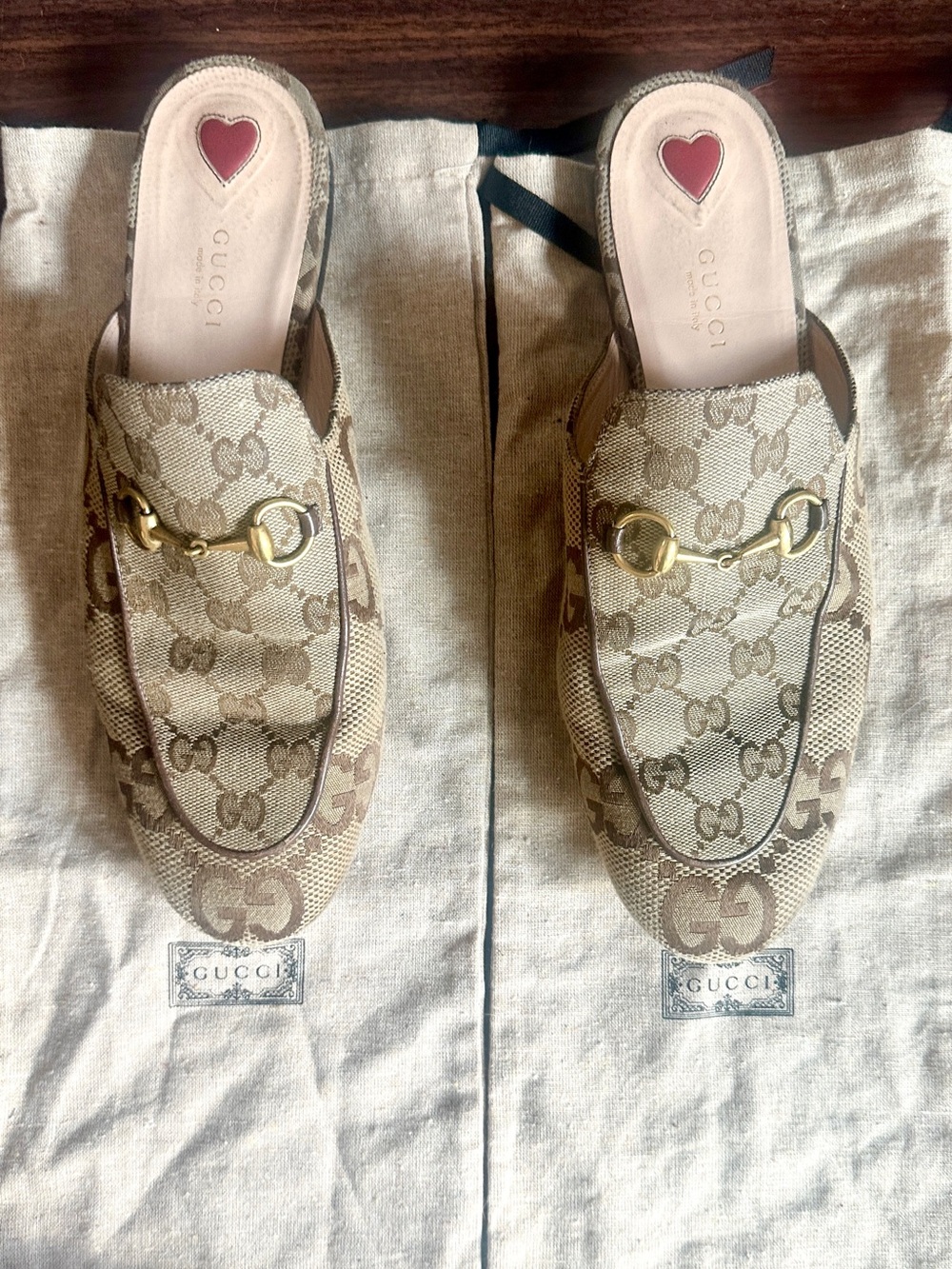 Gucci Princetown GG Canvas Bit Loafer Mules - Picture 3 of 7